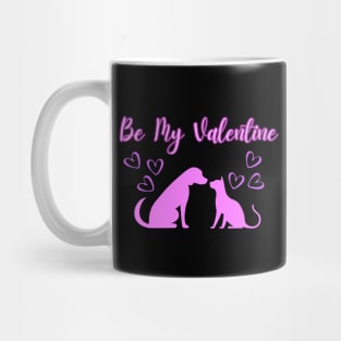 Be My Valentine, Romance, Romantic Puppy and Kitty Valentine Mug